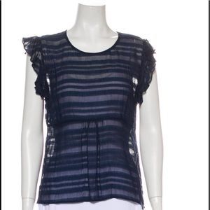 Frame blue striped top.